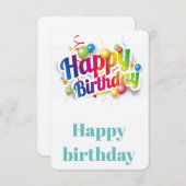 Glückliche Geburtstagskarte Dankeskarte (Vorne/Hinten)