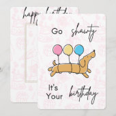 Glückliche Geburtstagskarte / Einladung (Vorne/Hinten)