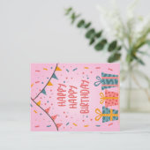 Glückliche Geburtstagskarte Feiertagspostkarte (Stehend Vorderseite)