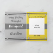 Glückliche Geburtstagskarte Grandson Graue Fotokar Karte (Innenseite)