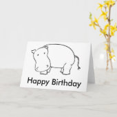 Glückliche Geburtstagskarte Hippo. Karte (Gelbe Blume)