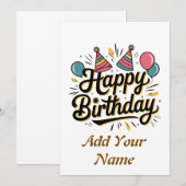 Glückliche Geburtstagskarte individuell anpassbar Dankeskarte (Vorne/Hinten)