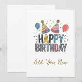 Glückliche Geburtstagskarte individuell anpassbar Dankeskarte (Vorne/Hinten)