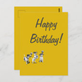Glückliche Geburtstagskarte lustiger Sporthunde Postkarte (Vorne/Hinten)