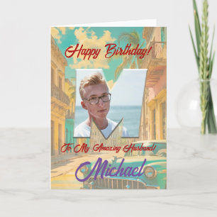 Glückliche Geburtstagskarte mit Foto Dankeskarte