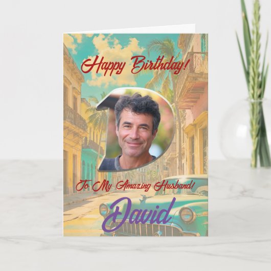 Glückliche Geburtstagskarte mit Foto Dankeskarte (Vorderseite)