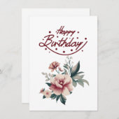 Glückliche Geburtstagskarte mit weißem Hintergrund Feiertagskarte (Vorne/Hinten)