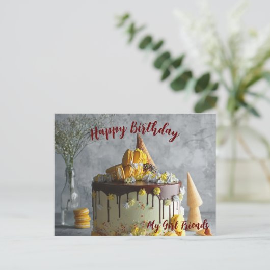 Glückliche Geburtstagskarte modern Postkarte (Stehend Vorderseite)