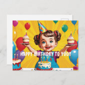 Glückliche Geburtstagskarte Postkarte (Vorne/Hinten)