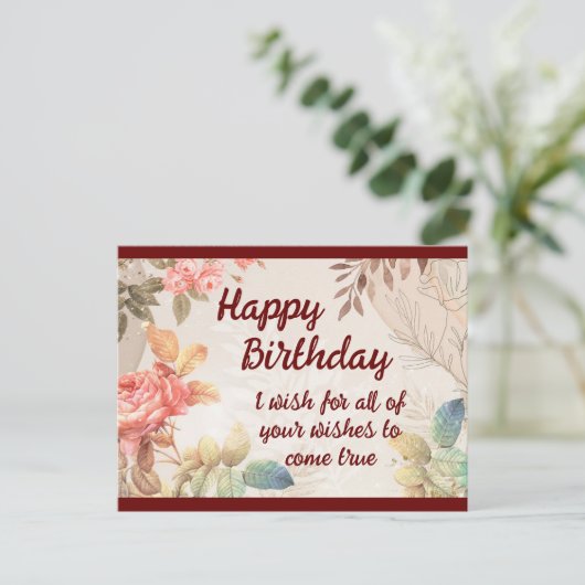 Glückliche Geburtstagskarte Postkarte (Stehend Vorderseite)