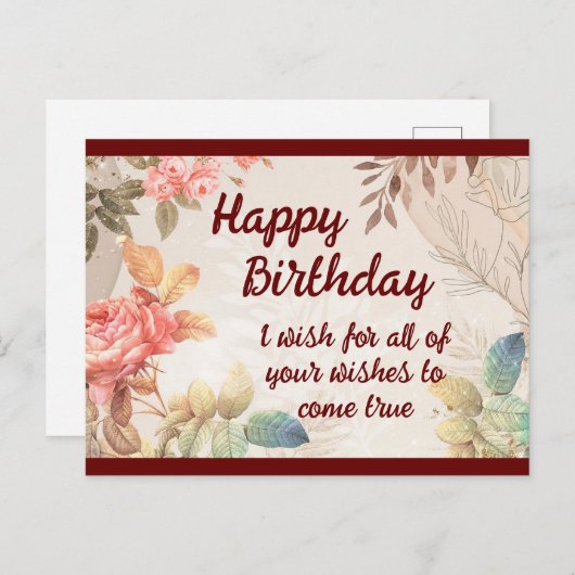 Glückliche Geburtstagskarte Postkarte (Vorne/Hinten)