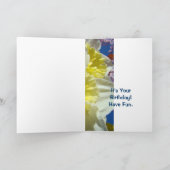 Glückliche Geburtstagskarten-schöne Dame Daffodils Karte (Innenseite)