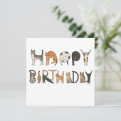 Glückliche Geburtstagskatze, die niedliche, lustig Feiertagskarte (Stehend Vorderseite)