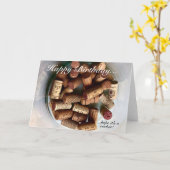 Glückliche Geburtstagskorken Karte (Gelbe Blume)