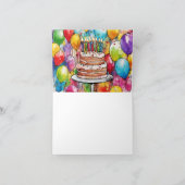 Glückliche Geburtstagskuchen und Kerzen Grußkarte Dankeskarte (Innenseite)