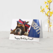 Glückliche Geburtstagskutsche Cheer Boxer Grußkart Karte (Gelbe Blume)