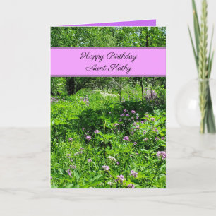 Glückliche Geburtstagstante Blume und Stream Feiertagskarte