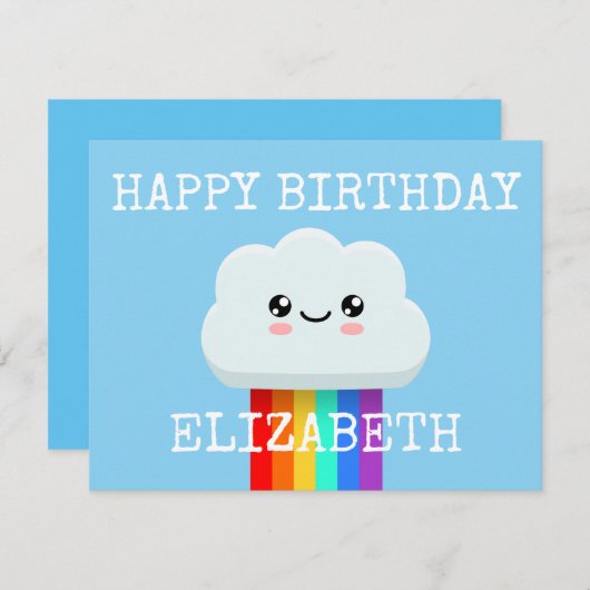 Glückliche Geburtstagswolke (Vorne/Hinten)