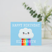 Glückliche Geburtstagswolke Postkarte (Stehend Vorderseite)