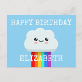 Glückliche Geburtstagswolke Postkarte (Vorderseite)