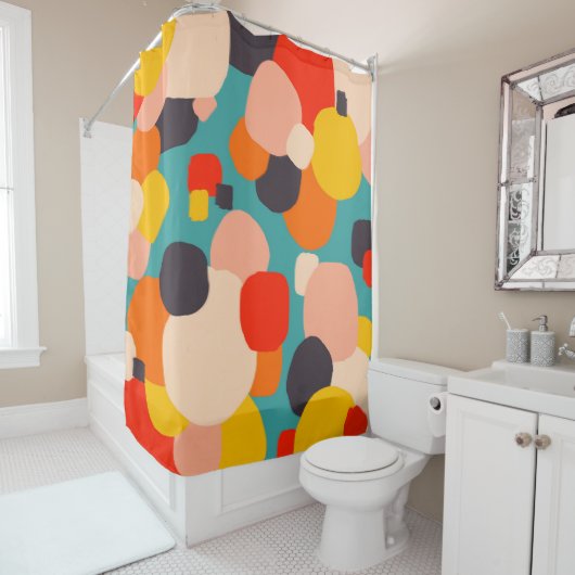 Glückliche Gedanken drinnen Duschvorhang (Beispiel)