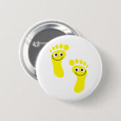 Glückliche gelbe Füße Button (Vorne & Hinten)