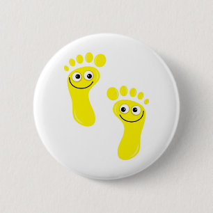 Glückliche gelbe Füße Button