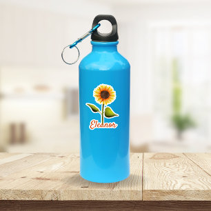 Glückliche Gelbe Orange Sonnenblume Personalisiert Aufkleber