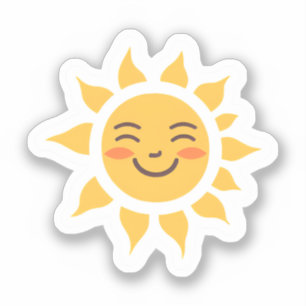 Glückliche Gelbe Sonne Niedlich Aufkleber