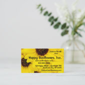 Glückliche gelbe Sonnenblumen Visitenkarte (Stehend Vorderseite)