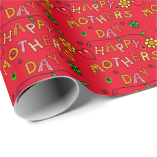 Glückliche Geschenke aus Muttertag Geschenkpapier