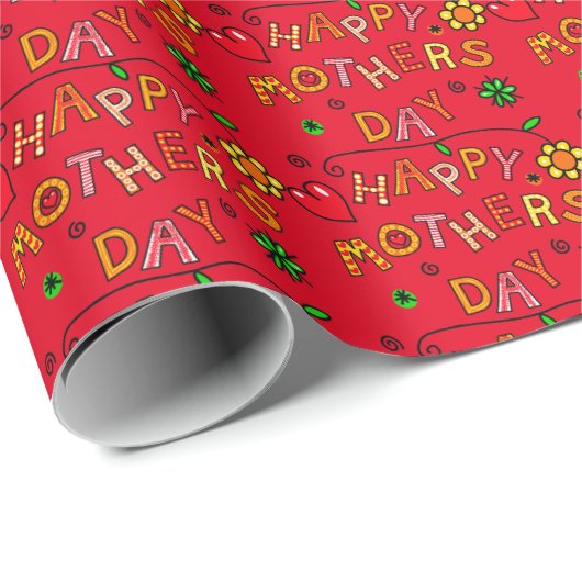 Glückliche Geschenke aus Muttertag Geschenkpapier (Rolleneckpunkt)