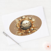 Glückliche Geschenke für das neue Jahr 2025 Ovaler Aufkleber (Umschlag)