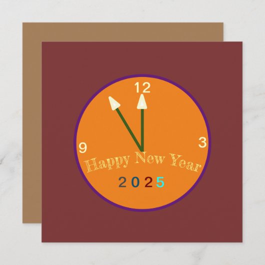 Glückliche Geschenkkarte für das neue Jahr 2025 Einladung (Vorne/Hinten)