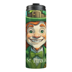 Glückliche Gesichter am St. Patrick's Day Thermosbecher