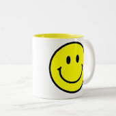 Glückliche Gesichts-Kaffee-Tasse Zweifarbige Tasse (VorderseiteRechts)