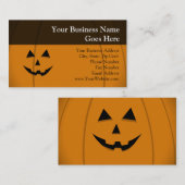 Glückliche Gesichts-Kürbislaterne Visitenkarte (Vorne/Hinten)