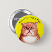 Glückliche Gesichtskatze Button (Vorne & Hinten)