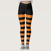 Glückliche gestreifte Leggings Halloweens (Vorderseite)