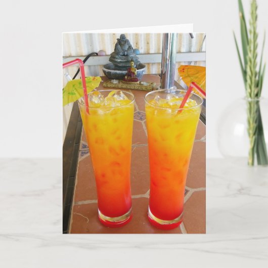 Glückliche Getränke Grußkarte! Karte (Vorderseite)