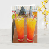Glückliche Getränke Grußkarte! Karte (Gelbe Blume)