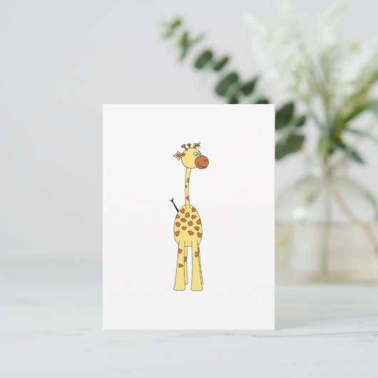 Glückliche Giraffe. Cartoon Postkarte (Stehend Vorderseite)