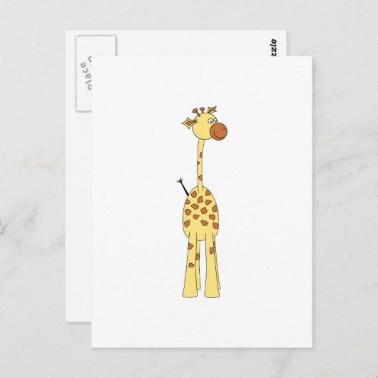 Glückliche Giraffe. Cartoon Postkarte (Vorne/Hinten)