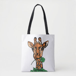 Glückliche Giraffe Vier-Blatt-Klee Süße Safari Tasche