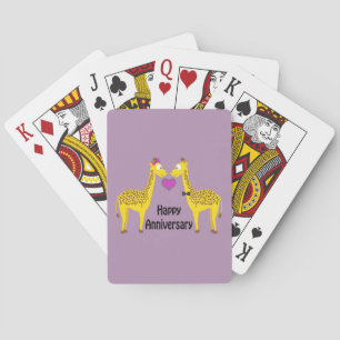 Glückliche Giraffen zum Jahrestag Spielkarten