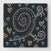 Glückliche glückliche Vögel Quadratische Wanduhr (Vorderseite)