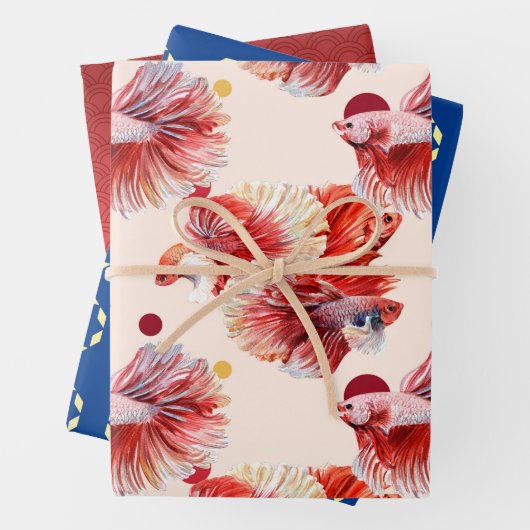 Glückliche Goldfish Umschlagpapier Blätter (Beispiel)