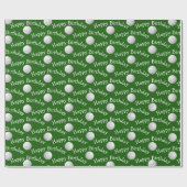 Glückliche Golfbälle zum Geburtstag Geschenkpapier (Flach)