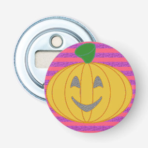 Glückliche große moderne orange Halloween-Kürbispa Flaschenöffner