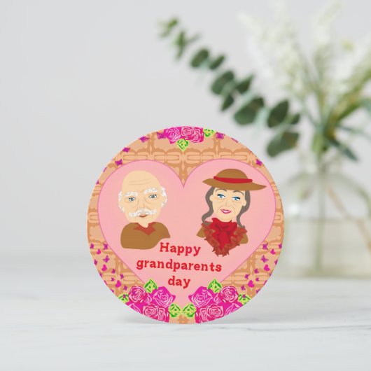 Glückliche Großeltern Einladung (Stehend Vorderseite)